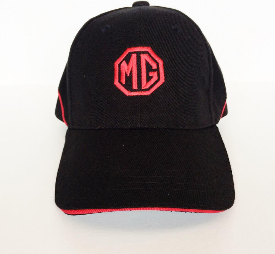 Gorra MG negra con franja roja