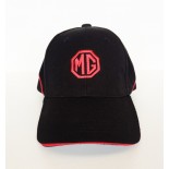 Cappello MG nero con striscia rossa