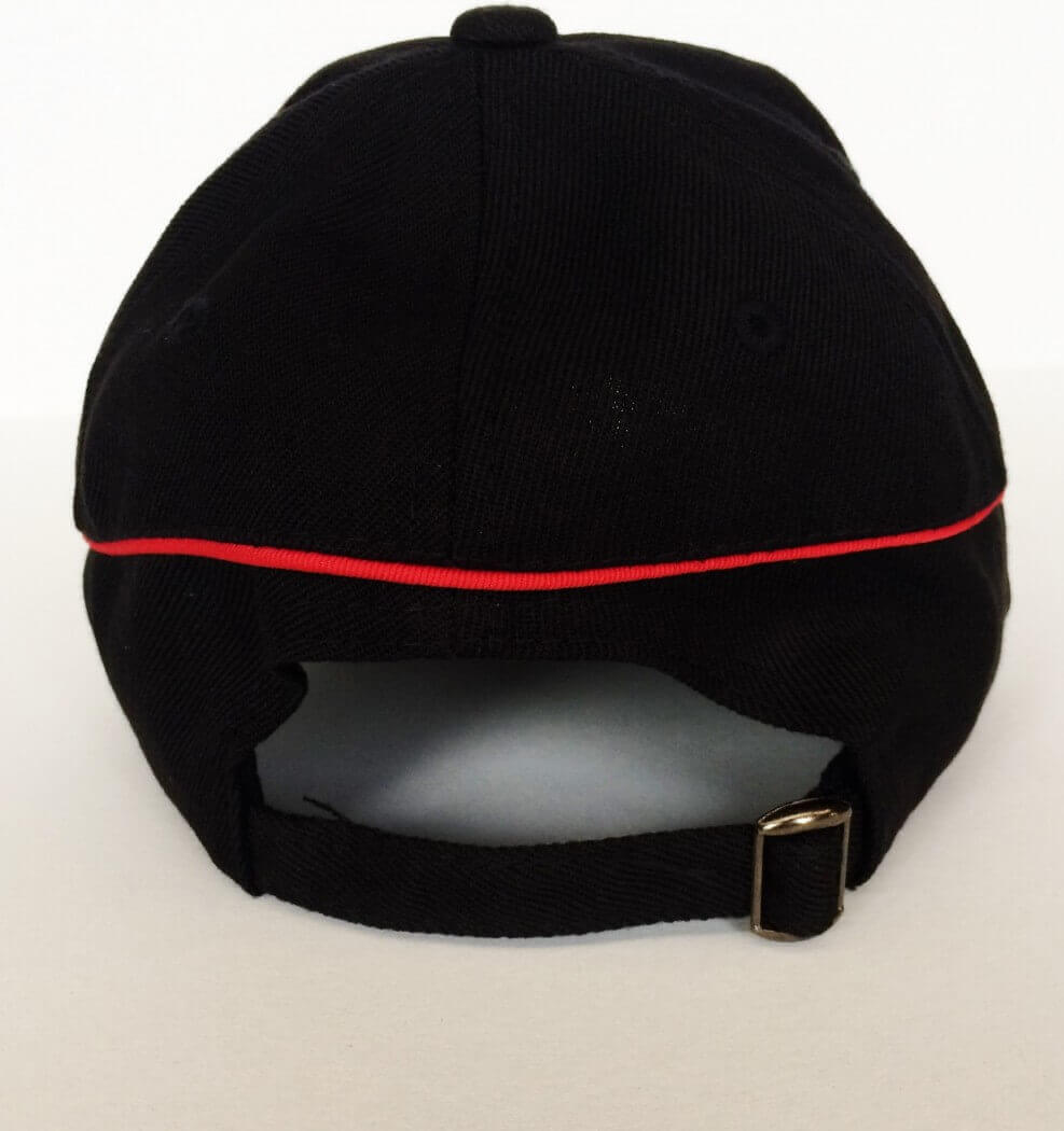 Casquette MG noir bande rouge